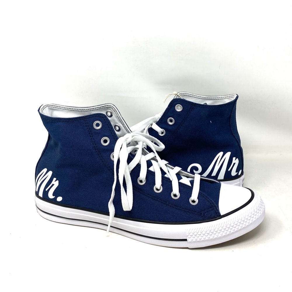 Converse Chuck Taylor High Wedding Blue Canvas Men’s Sneaker Custom 171212C-BUWT - Picture 4 of 10